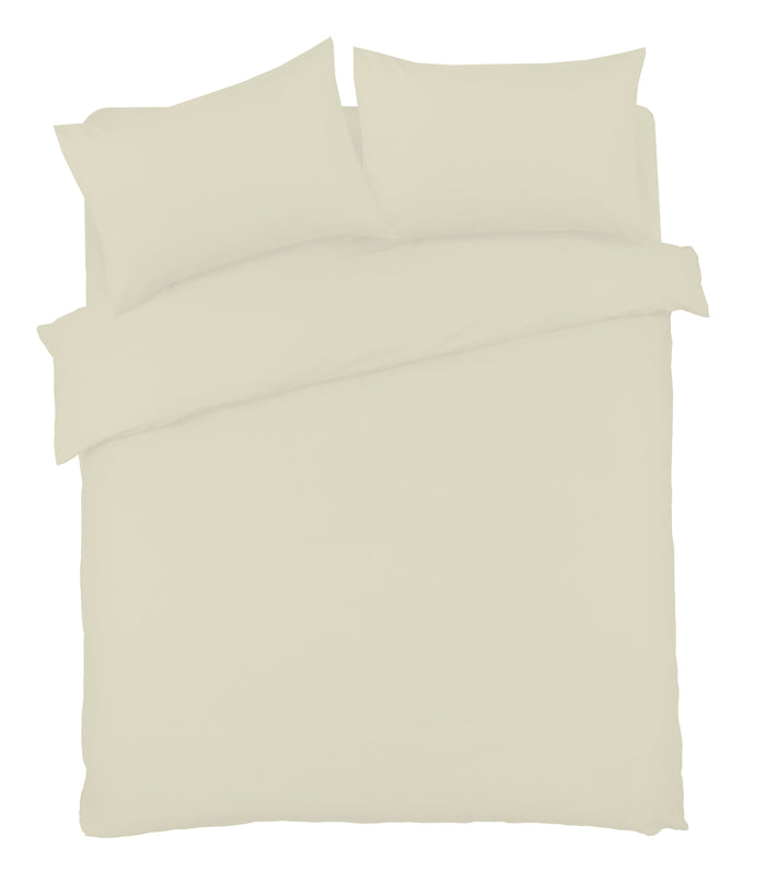Basics Luxury Cotton-Rich Duvet Set Soft and Durable Bedding Available in Single Double King Super King Sizes Elegant Color Options by OLIVIA ROCCO SINGLE / CREAM Duvet Cover
