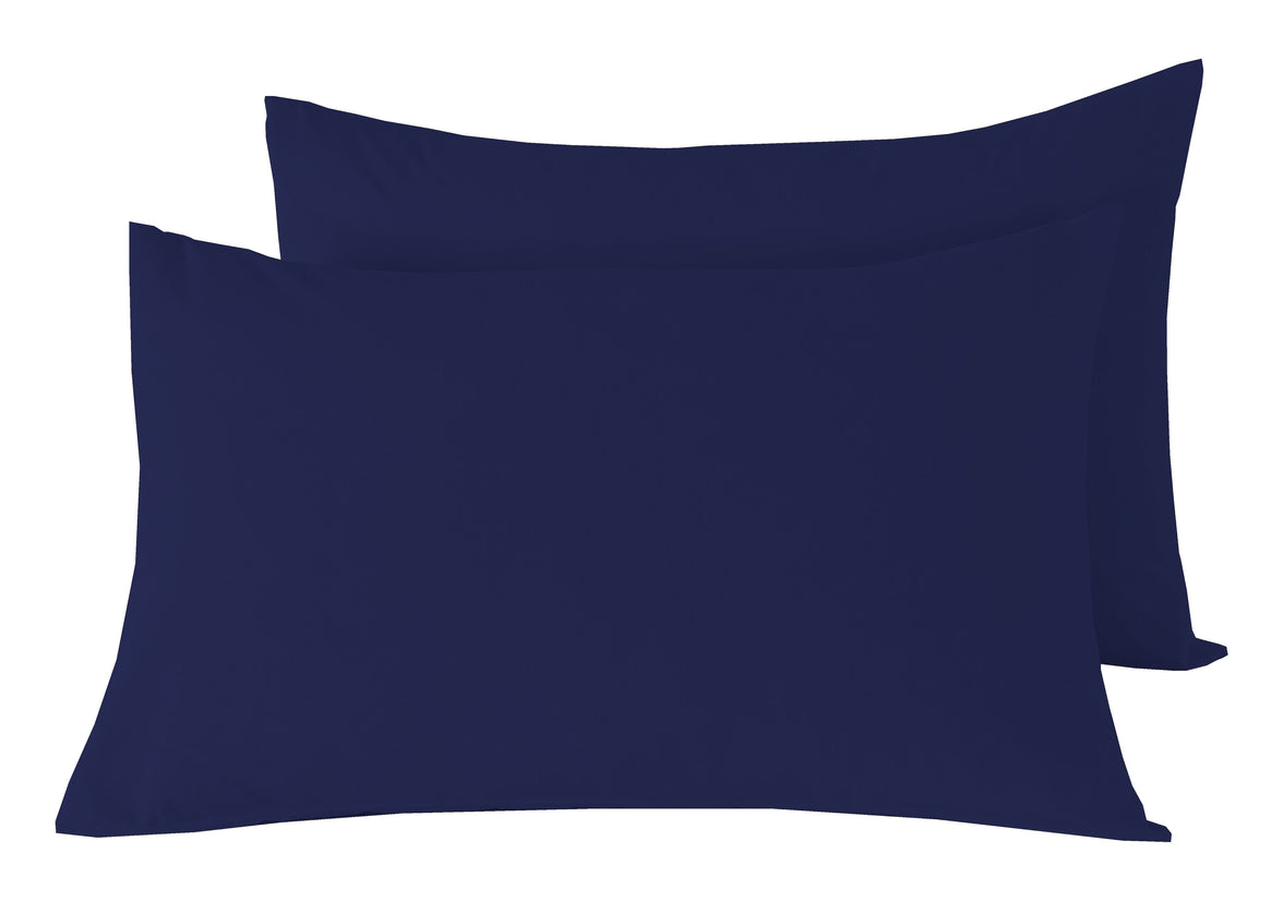 Basics Luxury Cotton-Rich Duvet Set Soft and Durable Bedding Available in Single Double King Super King Sizes Elegant Color Options by OLIVIA ROCCO PILLOWCASES / NAVY Duvet Cover