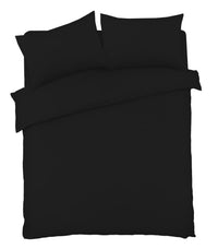 Basics Luxury Cotton-Rich Duvet Set Soft and Durable Bedding Available in Single Double King Super King Sizes Elegant Color Options by OLIVIA ROCCO SINGLE / BLACK Duvet Cover