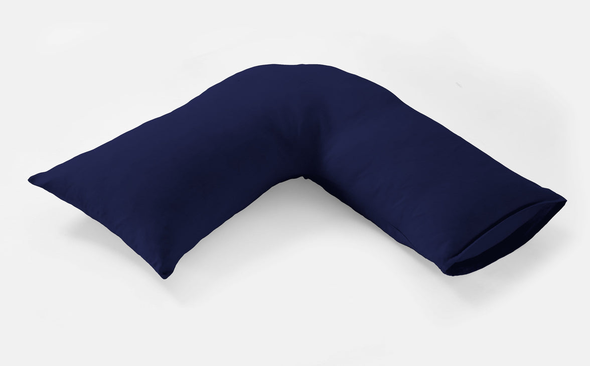 Basics Luxury Cotton-Rich Duvet Set Soft and Durable Bedding Available in Single Double King Super King Sizes Elegant Color Options by OLIVIA ROCCO V-PILLOWCASE / NAVY Duvet Cover