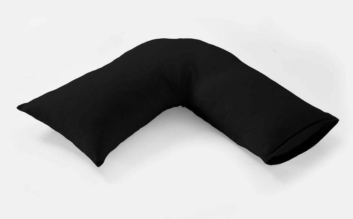 Basics Luxury Cotton-Rich Duvet Set Soft and Durable Bedding Available in Single Double King Super King Sizes Elegant Color Options by OLIVIA ROCCO V-PILLOWCASE / BLACK Duvet Cover