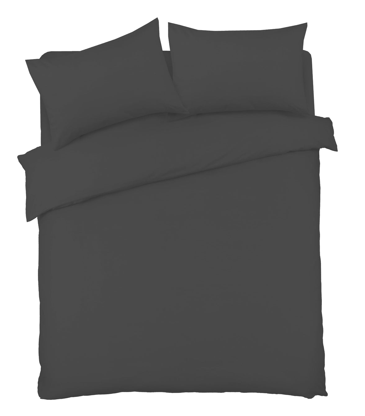 Basics Luxury Cotton-Rich Duvet Set Soft and Durable Bedding Available in Single Double King Super King Sizes Elegant Color Options by OLIVIA ROCCO SINGLE / CHARCOAL Duvet Cover