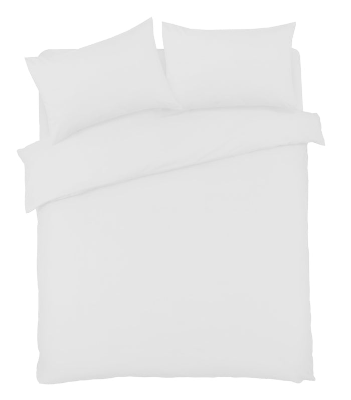 Basics Luxury Cotton-Rich Duvet Set Soft and Durable Bedding Available in Single Double King Super King Sizes Elegant Color Options by OLIVIA ROCCO SINGLE / WHITE Duvet Cover