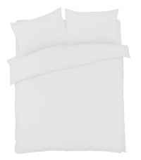 Basics Luxury Cotton-Rich Duvet Set Soft and Durable Bedding Available in Single Double King Super King Sizes Elegant Color Options by OLIVIA ROCCO SINGLE / WHITE Duvet Cover
