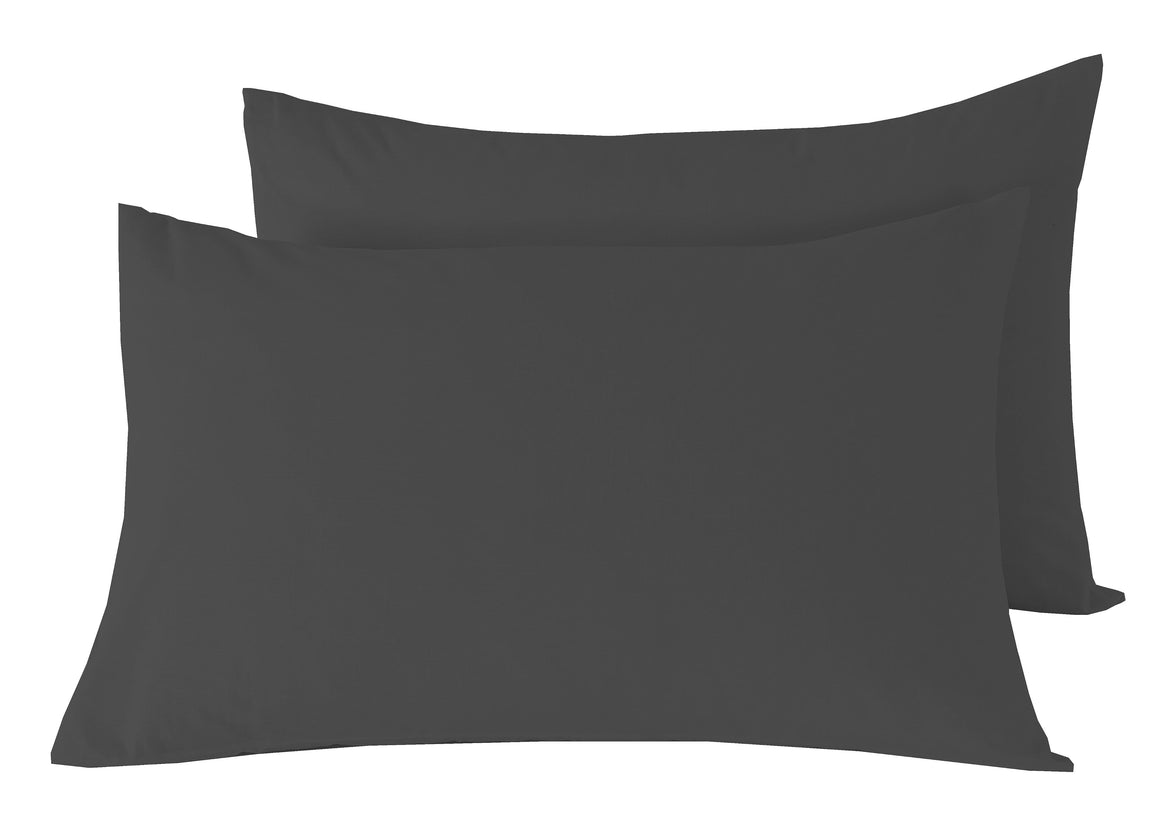 Basics Luxury Cotton-Rich Duvet Set Soft and Durable Bedding Available in Single Double King Super King Sizes Elegant Color Options by OLIVIA ROCCO PILLOWCASES / CHARCOAL Duvet Cover
