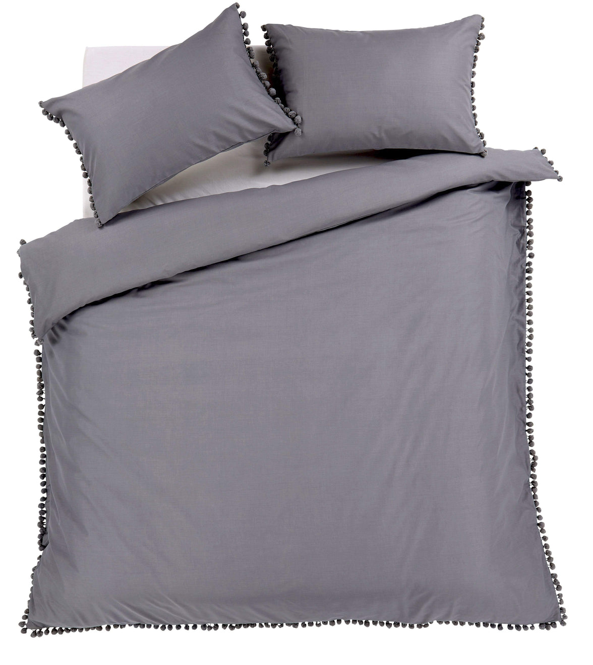 Hand Stitched Pom Pom Cotton Rich Duvet Set Durable Elegant Bedding in Multiple Sizes and Colours Perfect for Master Suites and Guest Rooms by OLIVIA ROCCO Duvet Cover
