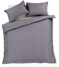 Hand Stitched Pom Pom Cotton Rich Duvet Set Durable Elegant Bedding in Multiple Sizes and Colours Perfect for Master Suites and Guest Rooms by OLIVIA ROCCO Duvet Cover
