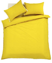 Hand Stitched Pom Pom Cotton Rich Duvet Set Durable Elegant Bedding in Multiple Sizes and Colours Perfect for Master Suites and Guest Rooms by OLIVIA ROCCO Duvet Cover