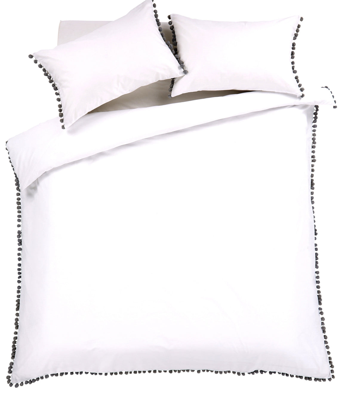 Hand Stitched Pom Pom Cotton Rich Duvet Set Durable Elegant Bedding in Multiple Sizes and Colours Perfect for Master Suites and Guest Rooms by OLIVIA ROCCO Duvet Cover