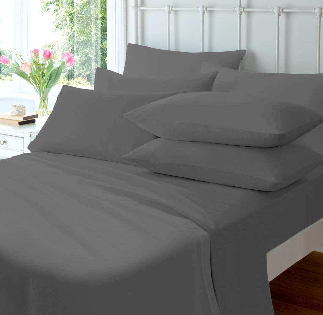 Flannelette Super Soft Brushed Cotton Duvet Set Luxuriously Warm Elegant Design in Single Double King Super King by OLIVIA ROCCO PILLOWCASES / GREY Duvet Cover