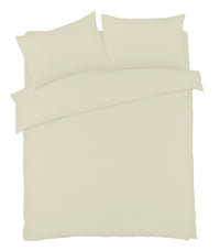 Flannelette Super Soft Brushed Cotton Duvet Set Luxuriously Warm Elegant Design in Single Double King Super King by OLIVIA ROCCO SINGLE / CREAM Duvet Cover