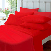 Flannelette Super Soft Brushed Cotton Duvet Set Luxuriously Warm Elegant Design in Single Double King Super King by OLIVIA ROCCO PILLOWCASES / RED Duvet Cover