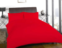 Flannelette Super Soft Brushed Cotton Duvet Set Luxuriously Warm Elegant Design in Single Double King Super King by OLIVIA ROCCO SINGLE / RED Duvet Cover