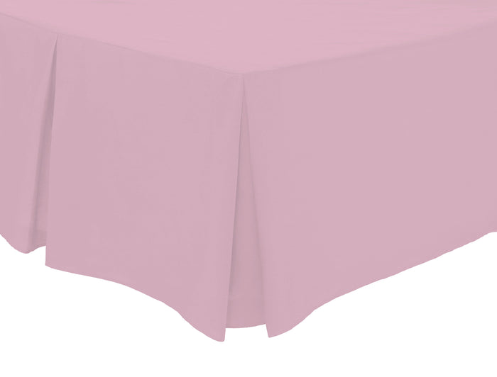 Basics Fitted Pleated Valance Super Soft Indus Valley Cotton Blend Sheet Multiple Sizes and Colours Luxurious Bedding OEKO-TEX Certified by OLIVIA ROCCO SINGLE / PINK Fitted Sheet