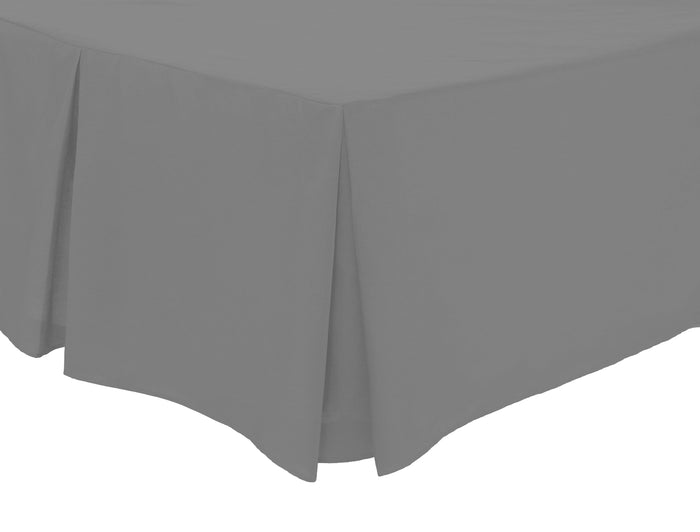 Basics Fitted Pleated Valance Super Soft Indus Valley Cotton Blend Sheet Multiple Sizes and Colours Luxurious Bedding OEKO-TEX Certified by OLIVIA ROCCO SINGLE / GREY Fitted Sheet