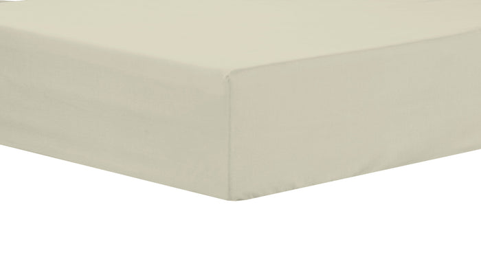Basics Super Soft Durable Fitted Sheet High-Quality Indus Valley Cotton Linen Elasticated for Perfect Fit Multiple Sizes and Colours OEKO-TEX Certified Bedding by OLIVIA ROCCO SINGLE / CREAM Fitted Sheet