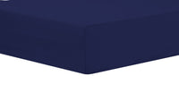 Basics Super Soft Durable Fitted Sheet High-Quality Indus Valley Cotton Linen Elasticated for Perfect Fit Multiple Sizes and Colours OEKO-TEX Certified Bedding by OLIVIA ROCCO SINGLE / NAVY Fitted Sheet