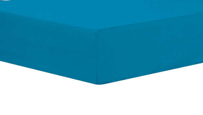 Basics Super Soft Durable Fitted Sheet High-Quality Indus Valley Cotton Linen Elasticated for Perfect Fit Multiple Sizes and Colours OEKO-TEX Certified Bedding by OLIVIA ROCCO SINGLE / TEAL Fitted Sheet