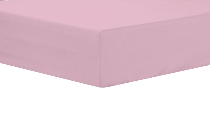 Basics Super Soft Durable Fitted Sheet High-Quality Indus Valley Cotton Linen Elasticated for Perfect Fit Multiple Sizes and Colours OEKO-TEX Certified Bedding by OLIVIA ROCCO SINGLE / PINK Fitted Sheet