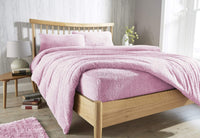 Plush Super Soft Teddy Fleece Fitted Sheet Warm Bedding for Winter Snug Fit Elastic Edges Multiple Sizes Stylish Colours Fluffy Bedding by OLIVIA ROCCO BLUSH PINK / SINGLE Fitted Sheet