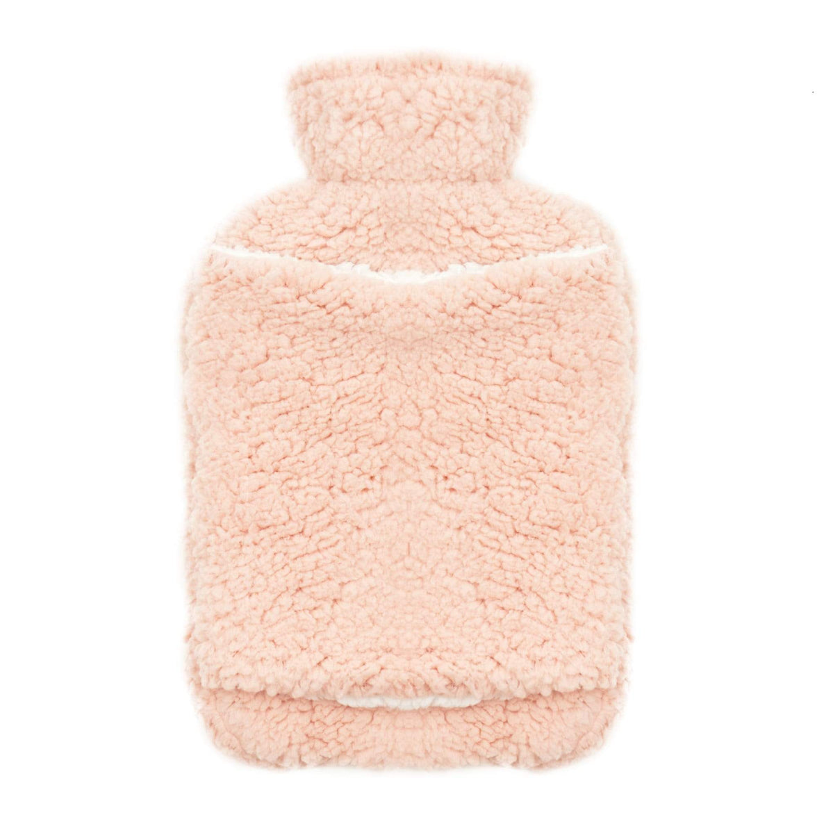 Teddy Fleece Hot Water Bottle with Hand Warmer Pocket Luxurious 2L Natural Rubber for Winter Comfort Natural Rubber UK Safe Tested Ideal Gift for Adults Kids by OLIVIA ROCCO PINK Hot Water Bottle