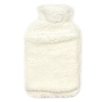 Teddy Fleece Hot Water Bottle with Hand Warmer Pocket Luxurious 2L Natural Rubber for Winter Comfort Natural Rubber UK Safe Tested Ideal Gift for Adults Kids by OLIVIA ROCCO CREAM Hot Water Bottle