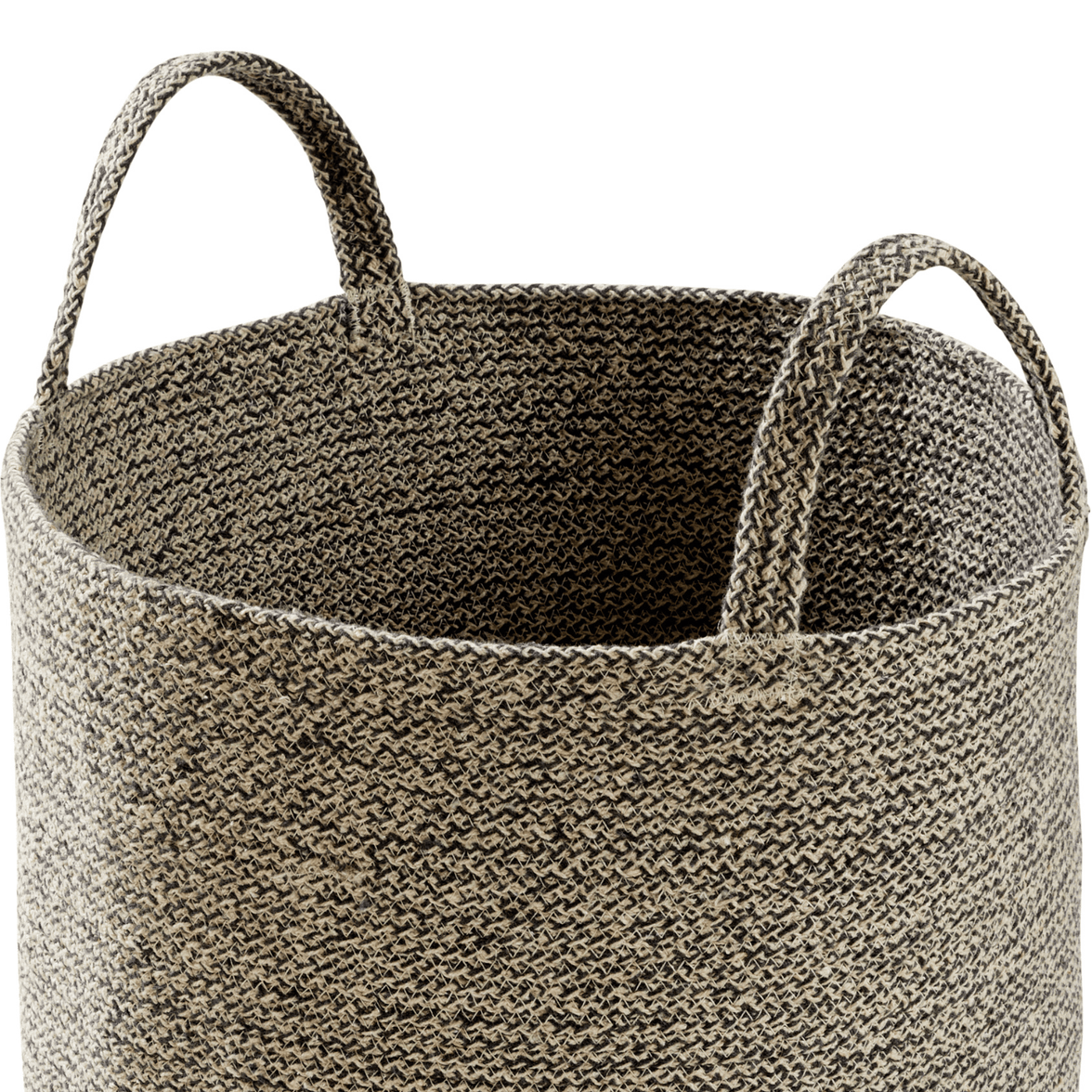 Large Woven Cotton Laundry Basket with Handles Durable Rope Storage Bin for Clothes Toys Household Items Versatile Organizer in Black Grey Natural OLIVIA ROCCO Laundry Basktets