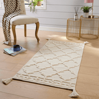 Marrakesh Hand Woven Cotton Rug Eco-Friendly Durable Carpet for Living Room Bedroom Kitchen and Entryway Luxury Tufted Home Decor in Multiple Sizes by OLIVIA ROCCO 70 x 140 cm / NATURAL Rugs