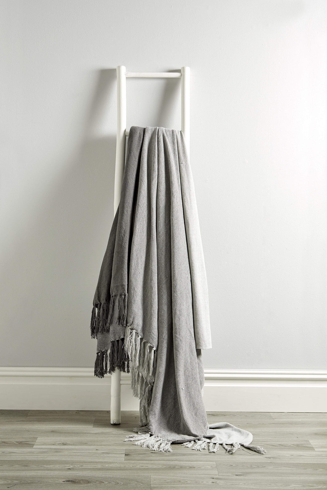 Handwoven Large Check Pure Indian Cotton Throw Blanket with Tassels Eco-Friendly Home Decor in Multiple Sizes by OLIVIA ROCCO 127 x 152 cm / GREY Throw