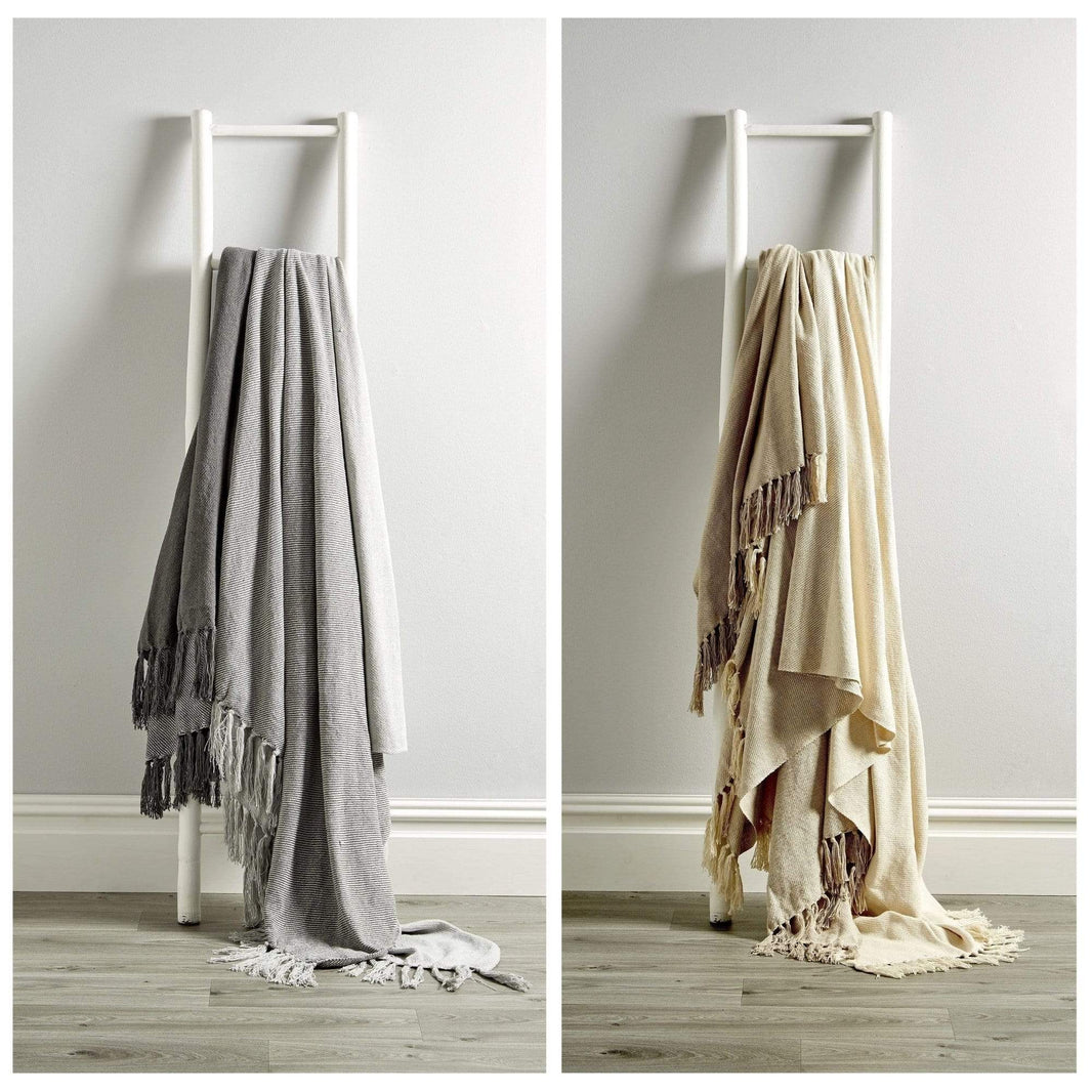 Handwoven Large Check Pure Indian Cotton Throw Blanket with Tassels Eco-Friendly Home Decor in Multiple Sizes by OLIVIA ROCCO Throw