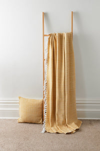 Regal Handwoven Pure Cotton Throw Blanket with Diamond Geometric Pattern Eco-Friendly Durable Bedspread Sofa Cover in Multiple Sizes by OLIVIA ROCCO 127 x 152 cm / OCHRE Throw