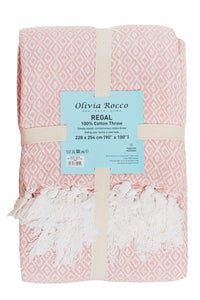 Regal Handwoven Pure Cotton Throw Blanket with Diamond Geometric Pattern Eco-Friendly Durable Bedspread Sofa Cover in Multiple Sizes by OLIVIA ROCCO Throw