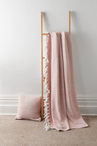 Regal Handwoven Pure Cotton Throw Blanket with Diamond Geometric Pattern Eco-Friendly Durable Bedspread Sofa Cover in Multiple Sizes by OLIVIA ROCCO 127 x 152 cm / PINK Throw