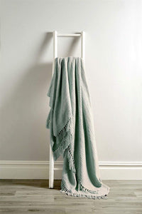 Lisbon Pure Indian Cotton Handwoven Honeycomb Throw Blanket Luxurious Soft Lightweight Easycare Cover for Sofa Bed or Living Room Available in 10 Colours and Sizes by OLIVIA ROCCO 127 x 152 cm / SILVER Throw