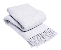Lisbon Pure Indian Cotton Handwoven Honeycomb Throw Blanket Luxurious Soft Lightweight Easycare Cover for Sofa Bed or Living Room Available in 10 Colours and Sizes by OLIVIA ROCCO Throw