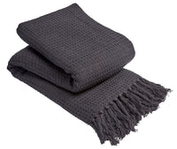 Lisbon Pure Indian Cotton Handwoven Honeycomb Throw Blanket Luxurious Soft Lightweight Easycare Cover for Sofa Bed or Living Room Available in 10 Colours and Sizes by OLIVIA ROCCO Throw