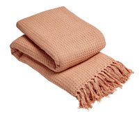 Lisbon Pure Indian Cotton Handwoven Honeycomb Throw Blanket Luxurious Soft Lightweight Easycare Cover for Sofa Bed or Living Room Available in 10 Colours and Sizes by OLIVIA ROCCO Throw
