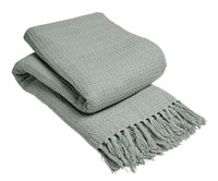 Lisbon Pure Indian Cotton Handwoven Honeycomb Throw Blanket Luxurious Soft Lightweight Easycare Cover for Sofa Bed or Living Room Available in 10 Colours and Sizes by OLIVIA ROCCO Throw