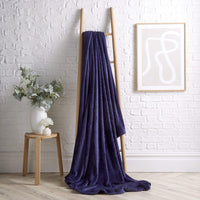 Oversized Chunky Soft Fleece Blanket Cloud Throw Faux Fur Polyester Blend Warm Stylish Home Decor Double King Beds Sofas by OLIVIA ROCCO 150 x 200 cm / NAVY Throw