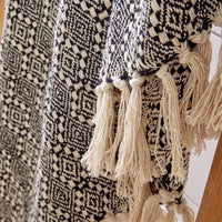 Casablanca Elegant Check Design Super Soft Lightweight Recycled Cotton Throw Blanket with Tassels Ideal for Sofa Bed or Chair Year-Round Use by OLIVIA ROCCO Throw