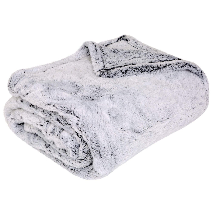 Oversized Grey Shimmer Super Soft Fleece Throw Blanket for Sofa Bed Home Decor Luxury by OLIVIA ROCCO Throw