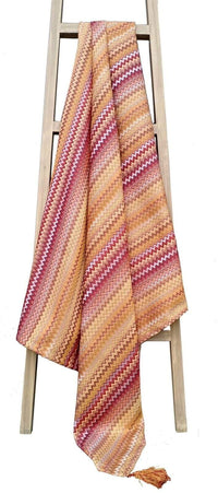 Mia Bohemian Throw Blanket with Tribal Striped Pattern and Tasselled Edges Soft Polyester for Sofas and Beds in Calming Colours by OLIVIA ROCCO THROW / OCHRE Throw