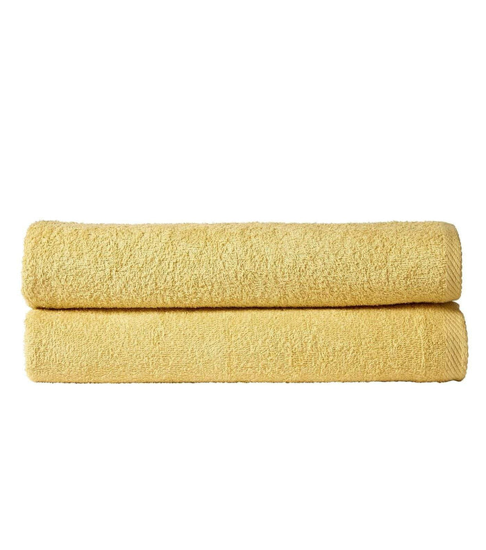 Pack of 2 Large Quick-Drying Lightweight Easycare Indus Valley Cotton Bath Sheets 80x140 cm for Home Travel Gym Holidays Multiple Colours by OLIVIA ROCCO OCHRE Towels