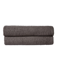 Pack of 2 Large Quick-Drying Lightweight Easycare Indus Valley Cotton Bath Sheets 80x140 cm for Home Travel Gym Holidays Multiple Colours by OLIVIA ROCCO CHARCOAL Towels