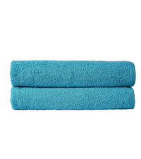 Pack of 2 Large Quick-Drying Lightweight Easycare Indus Valley Cotton Bath Sheets 80x140 cm for Home Travel Gym Holidays Multiple Colours by OLIVIA ROCCO TEAL Towels