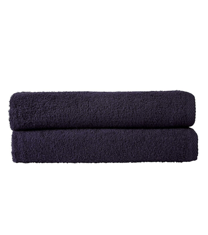 Pack of 2 Large Quick-Drying Lightweight Easycare Indus Valley Cotton Bath Sheets 80x140 cm for Home Travel Gym Holidays Multiple Colours by OLIVIA ROCCO NAVY Towels