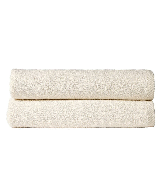 Pack of 2 Large Quick-Drying Lightweight Easycare Indus Valley Cotton Bath Sheets 80x140 cm for Home Travel Gym Holidays Multiple Colours by OLIVIA ROCCO CREAM Towels
