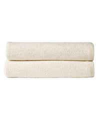 Pack of 2 Large Quick-Drying Lightweight Easycare Indus Valley Cotton Bath Sheets 80x140 cm for Home Travel Gym Holidays Multiple Colours by OLIVIA ROCCO CREAM Towels
