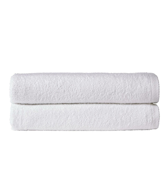 Pack of 2 Large Quick-Drying Lightweight Easycare Indus Valley Cotton Bath Sheets 80x140 cm for Home Travel Gym Holidays Multiple Colours by OLIVIA ROCCO WHITE Towels