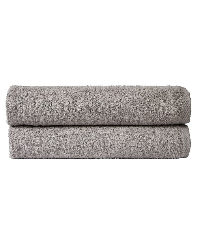 Pack of 2 Large Quick-Drying Lightweight Easycare Indus Valley Cotton Bath Sheets 80x140 cm for Home Travel Gym Holidays Multiple Colours by OLIVIA ROCCO SILVER Towels